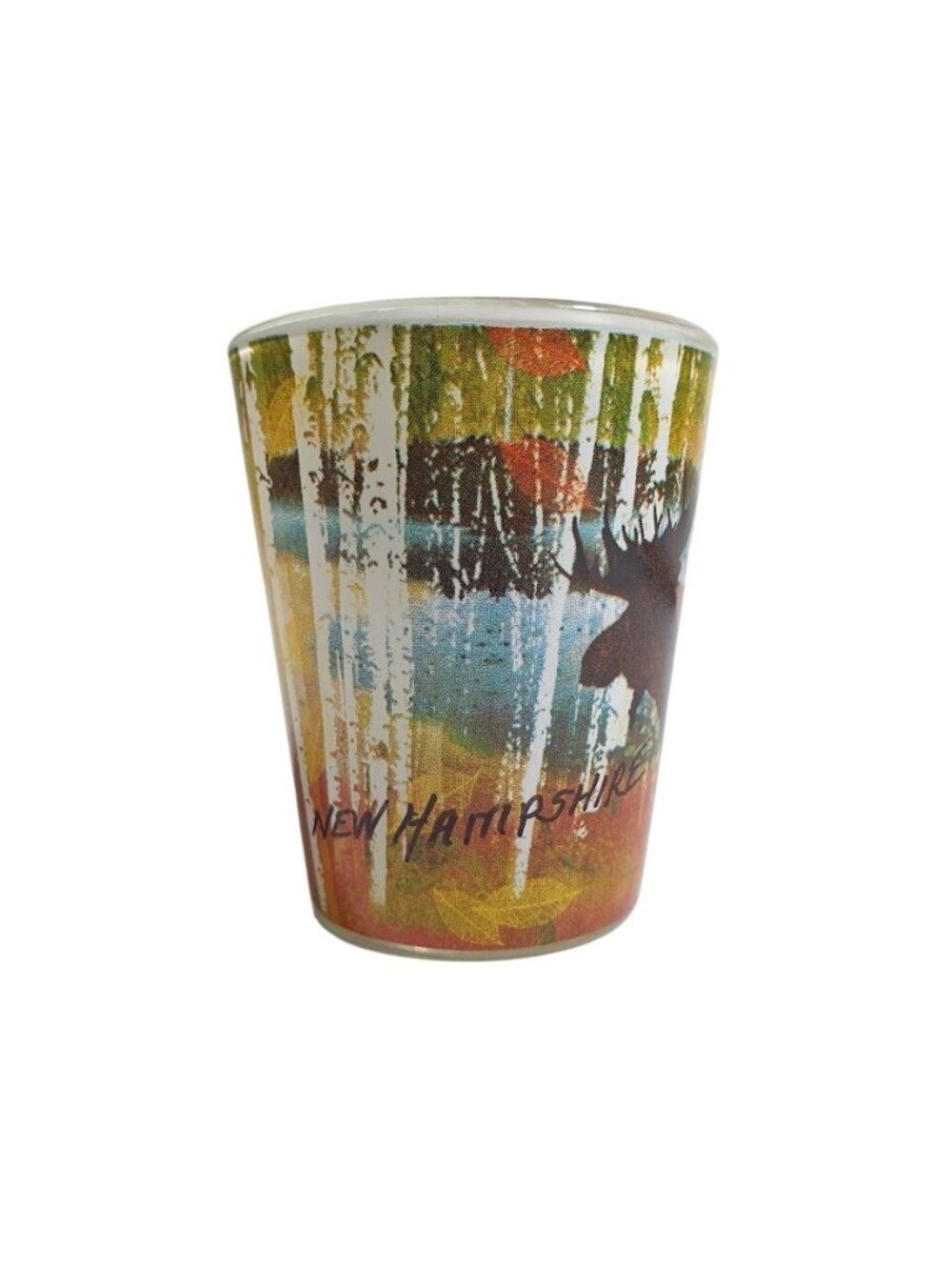 New Hampshire Moose Shot Glass Scenic Design Cape Shore Collectible Yarmouth ME